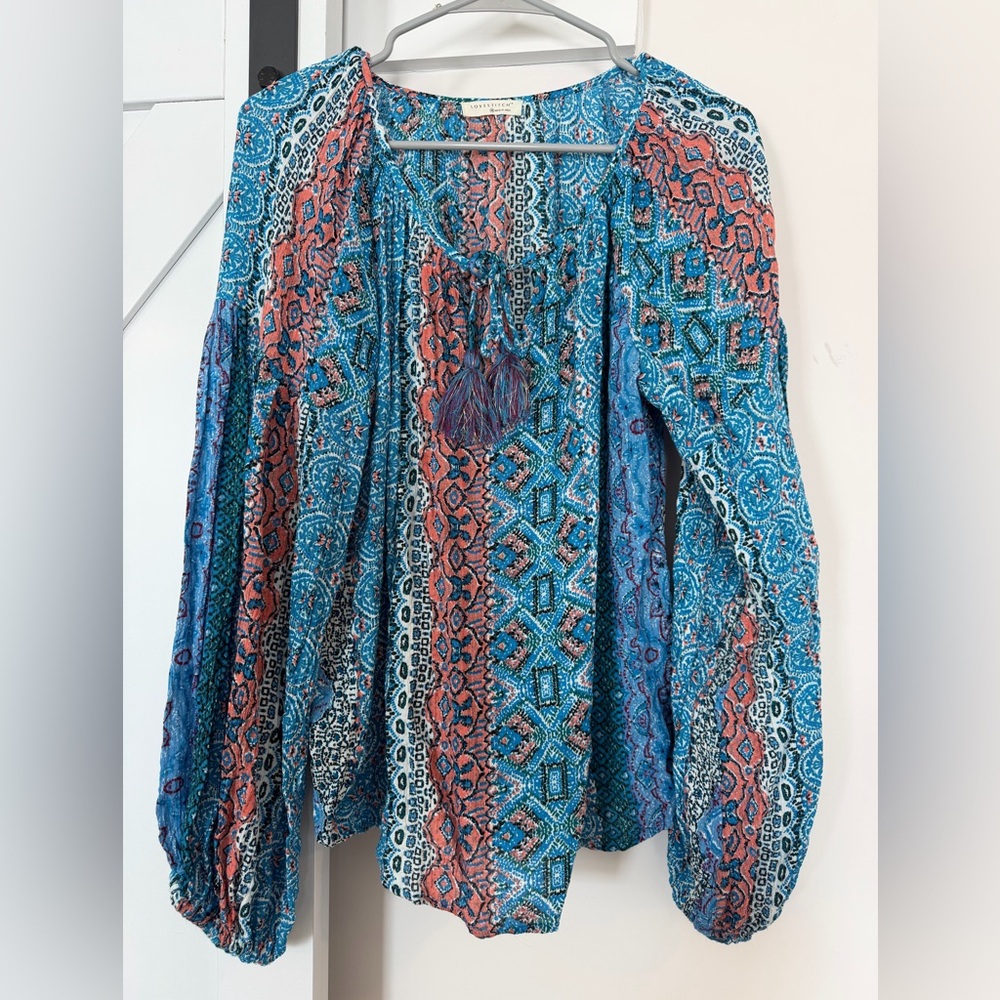 Lovestitch Vibrant Blue and Coral Blouse
